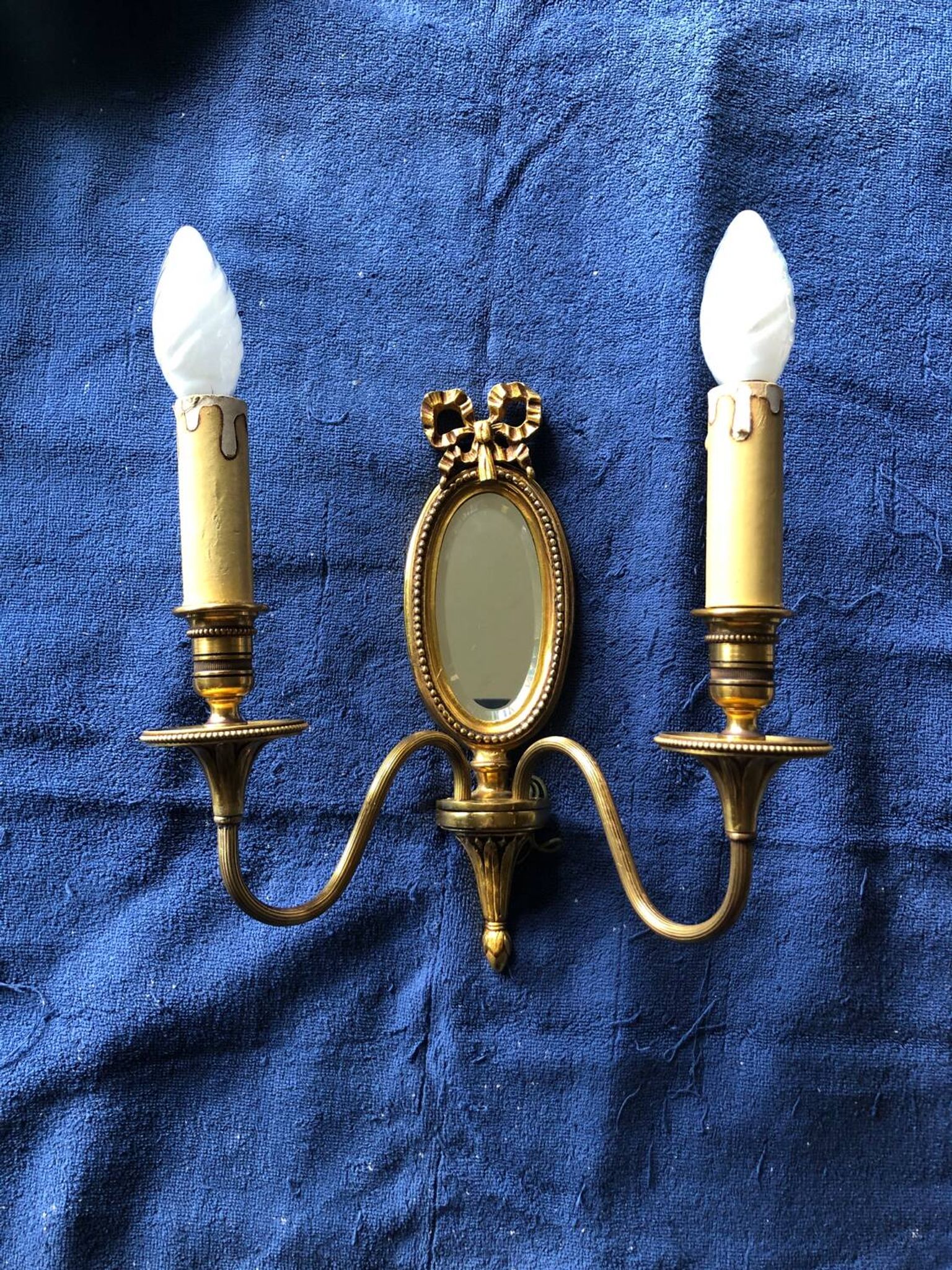 Louis XVI Wall Lamp Lucien Gau Mirror