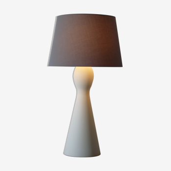 White ceramic table lamp - manufacture of Lunéville