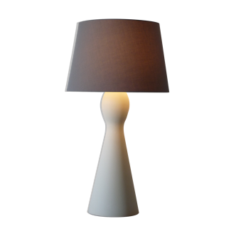 White ceramic table lamp - manufacture of Lunéville