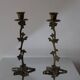 set of 2 brass candle holders