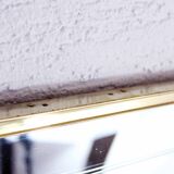 Vintage mirror engraved brass frame - 80x40cm