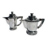 Antique Pair Of Art Deco European Silver Plated Tea And Coffee Pots