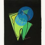 Composition cubiste sur papier noir. France, années 50