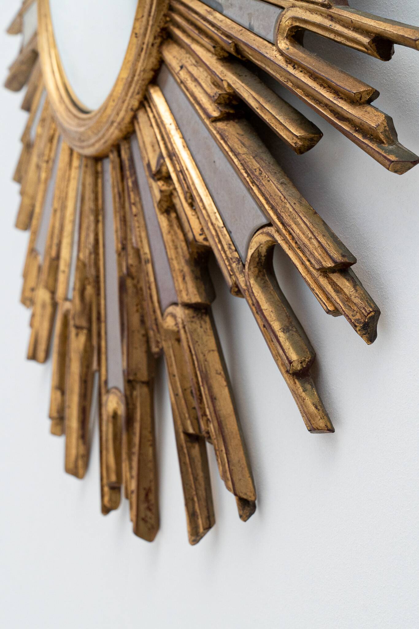 Rare oval convex sun mirror (3 pieces available)