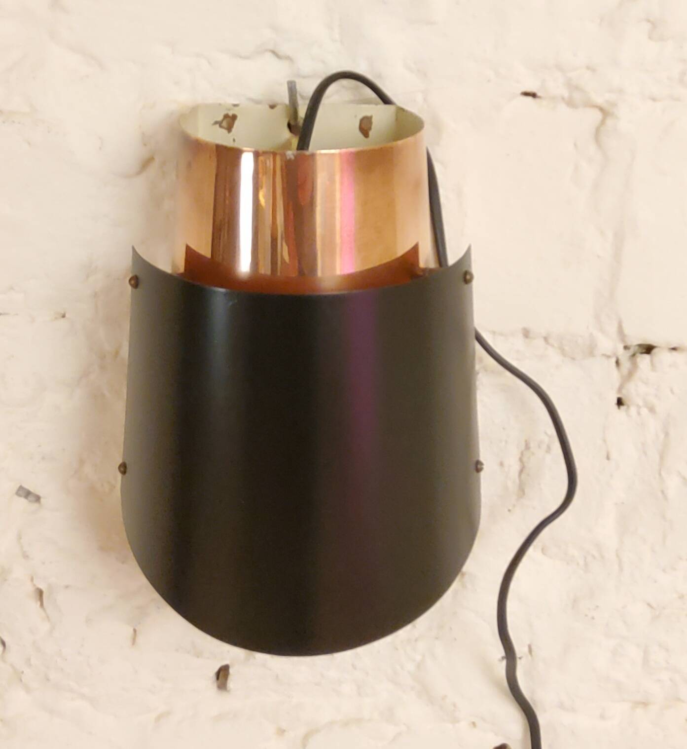 Vintage black brass 'østerport' pendant and wall lamp by Bent Karlby for Lyfa, Denmark 1960s