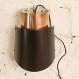 Vintage black brass 'østerport' pendant and wall lamp by Bent Karlby for Lyfa, Denmark 1960s