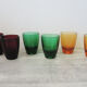 6 ancient multicolored digestive glasses