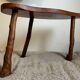 Brutalist mountain-style wooden bench stool