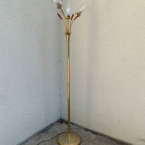 Lampadaire vintage laiton 3 feux 1960
