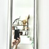Antique rectangular vintage silver mirror 71x24