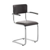 Tubax cantilever chair with black armrest