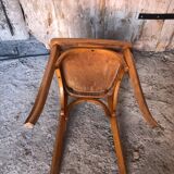 Old vintage baumann light wood bistro chair #a566