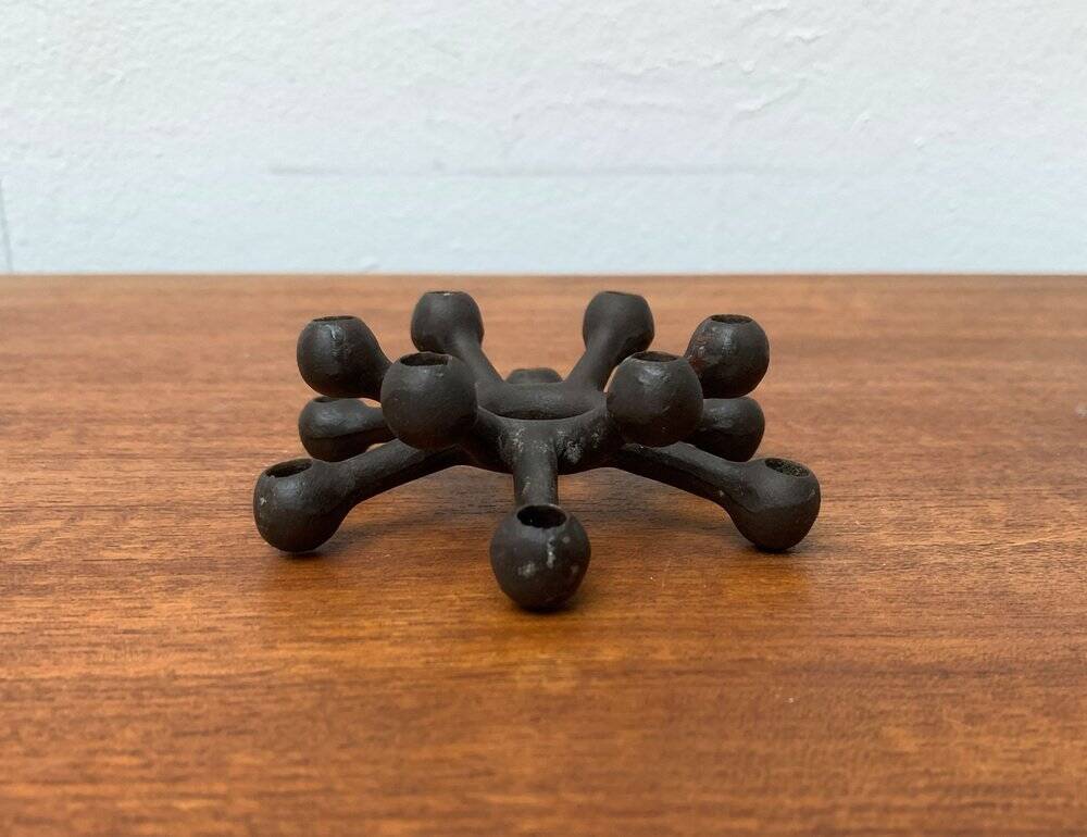 Brutalist Danish candle holder from the mid-century in cast iron by Jens H. Quistgaard.