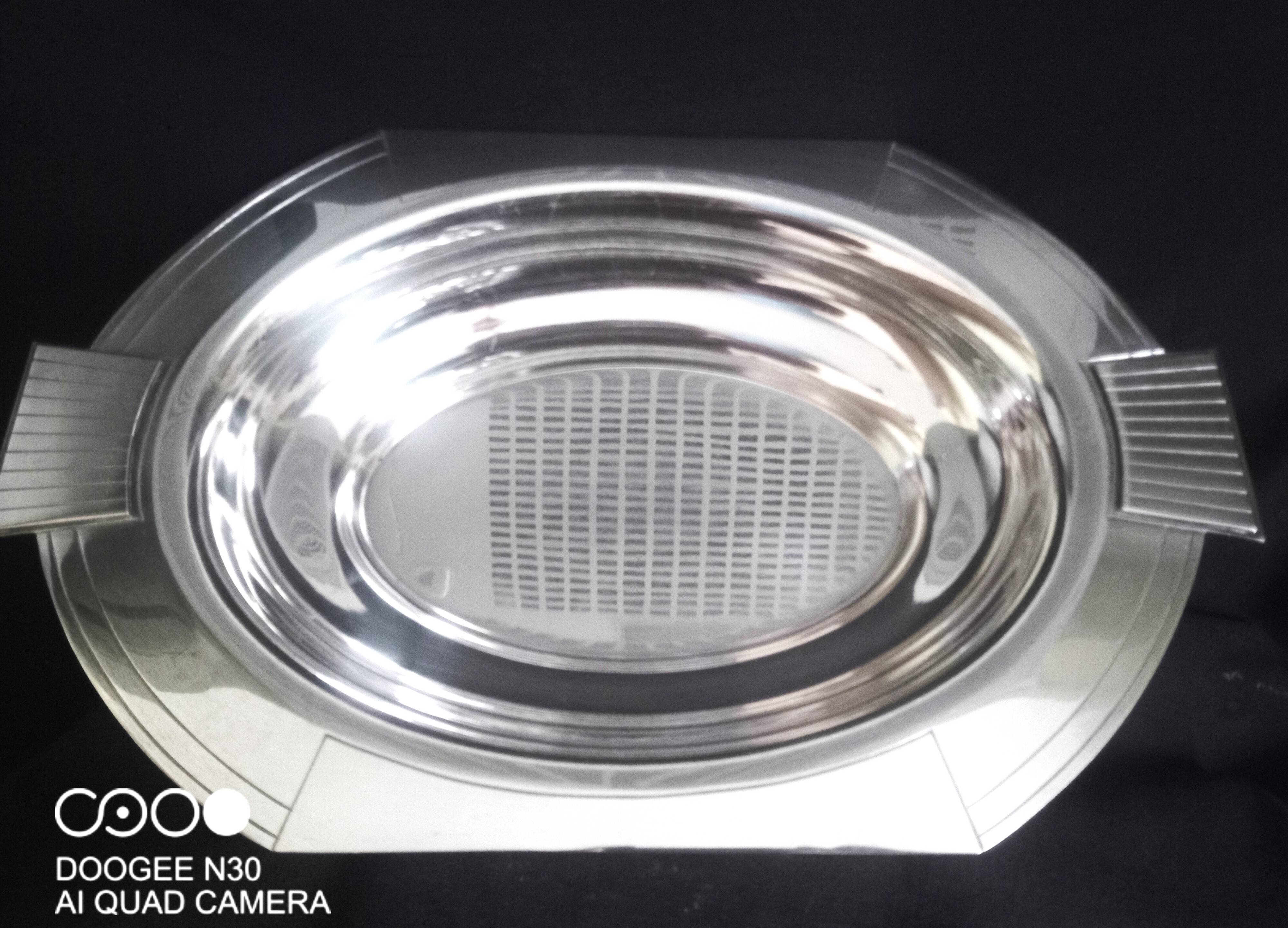 Art Deco hollow dish in silver metal, goldsmith Roux Marquiand (since 1856)