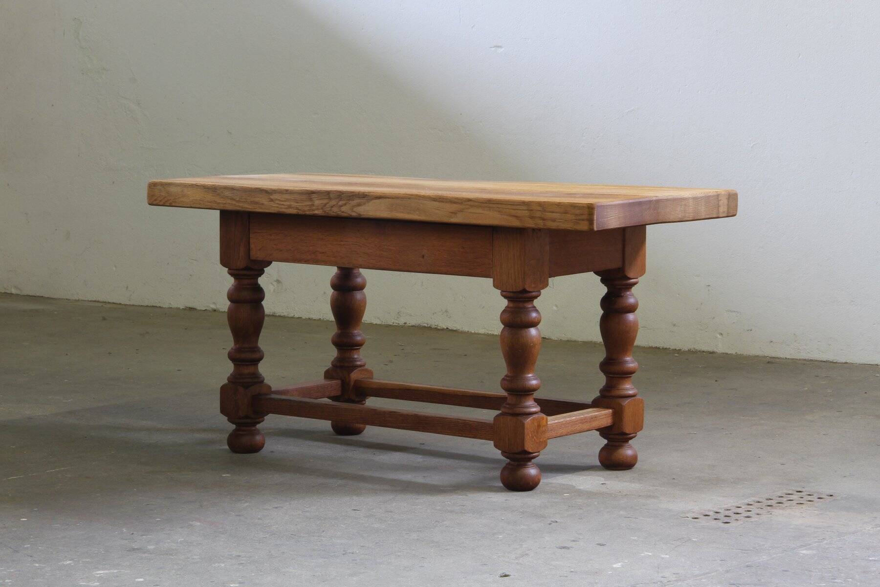 Danish Baroque style coffee table in oak, 1890s