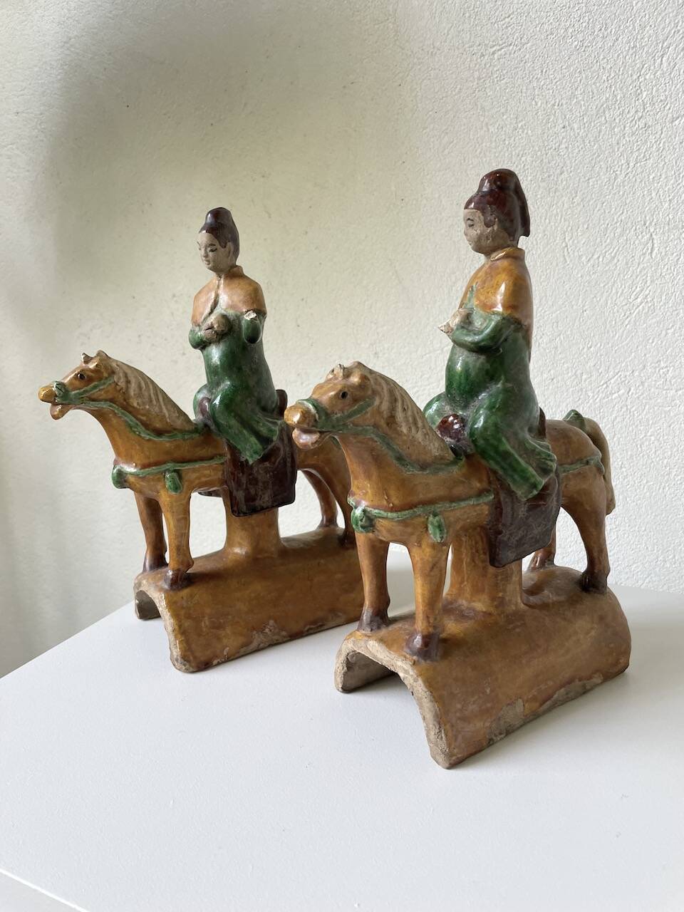 Ming period terracotta equestrian ridge tile