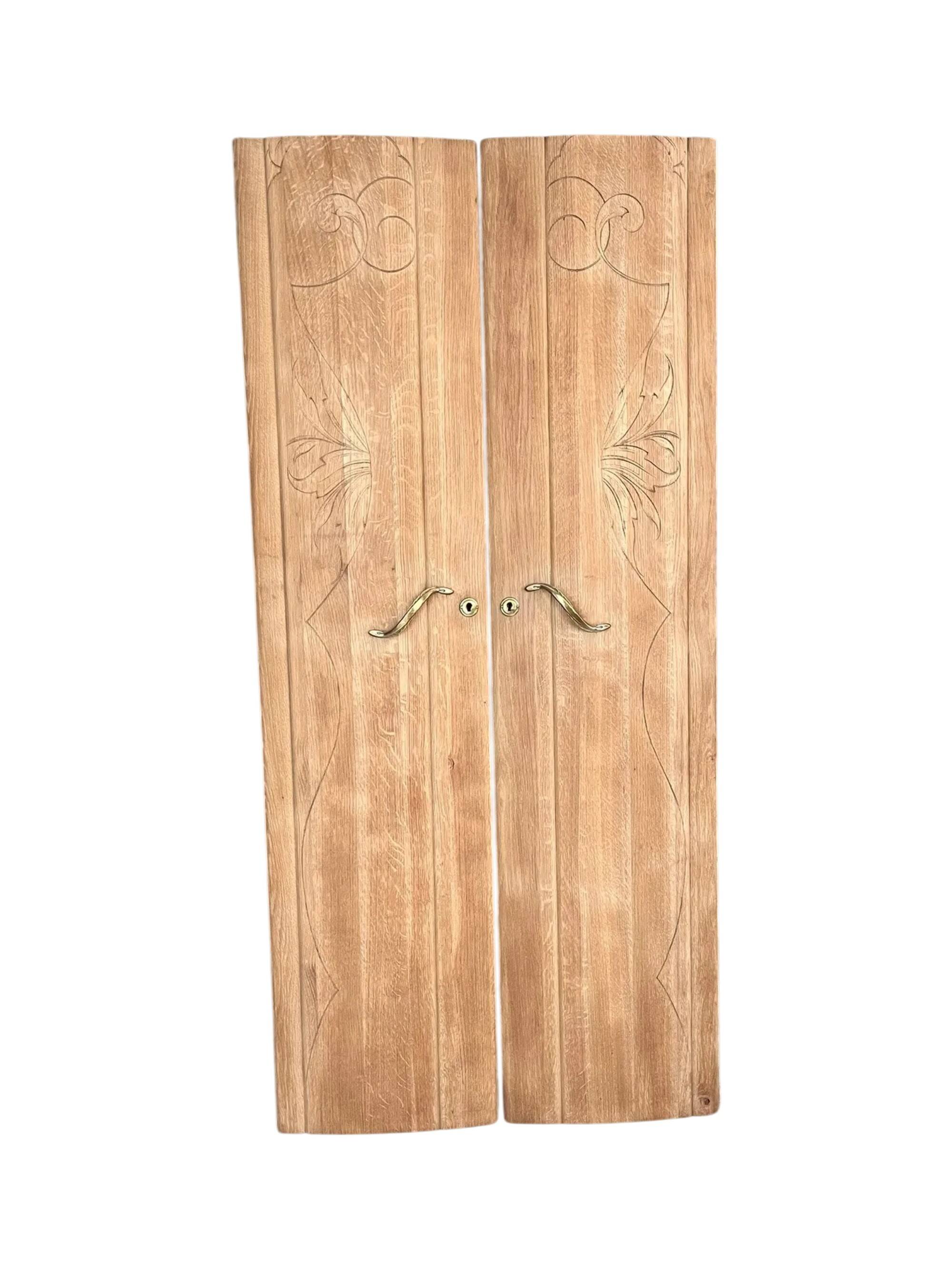 Two Art Deco solid oak wardrobe doors Solweig & Abigaël screen