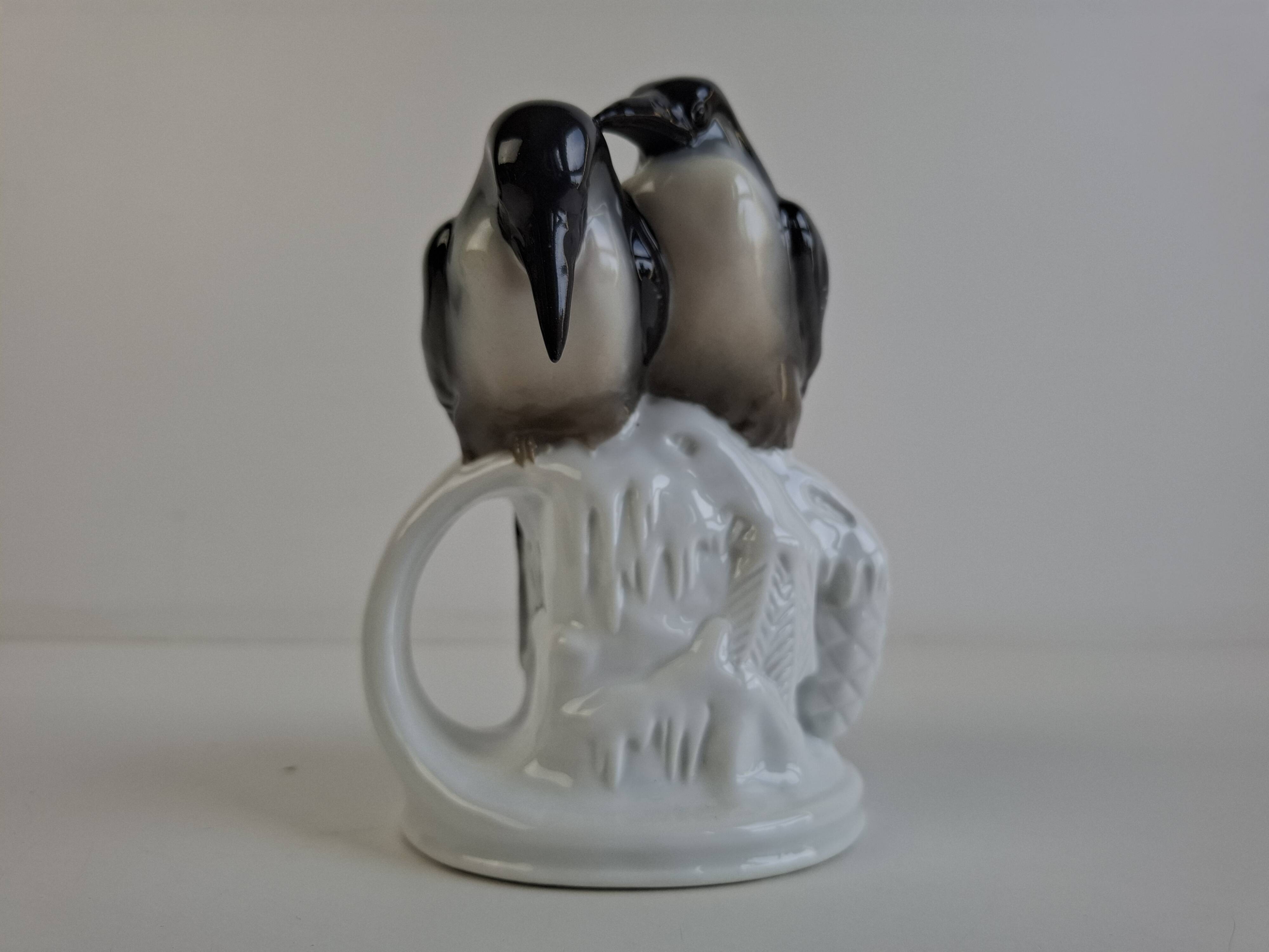 Art Deco Czech Porcelain Penguin Figurine by Pfeiffer & Löwenstein, 1930