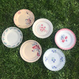 6 mismatched vintage plates