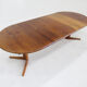 Vintage Danish oval extendable dining table solid teak 1960s XL
