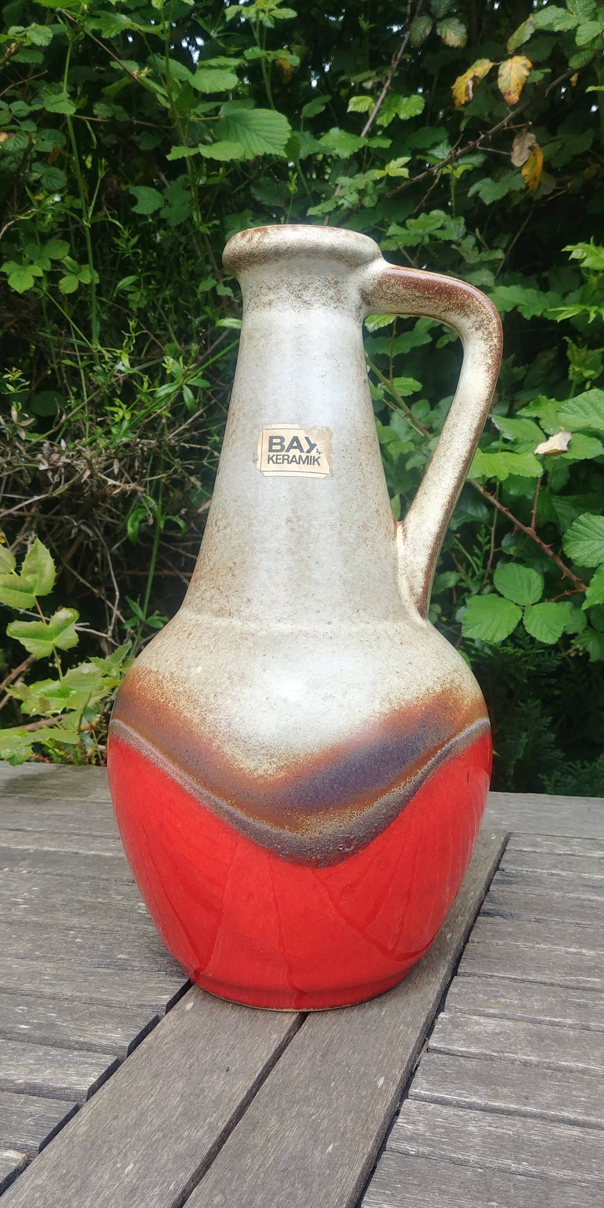 Glazed ceramic vase Vintage W.Germany 70s