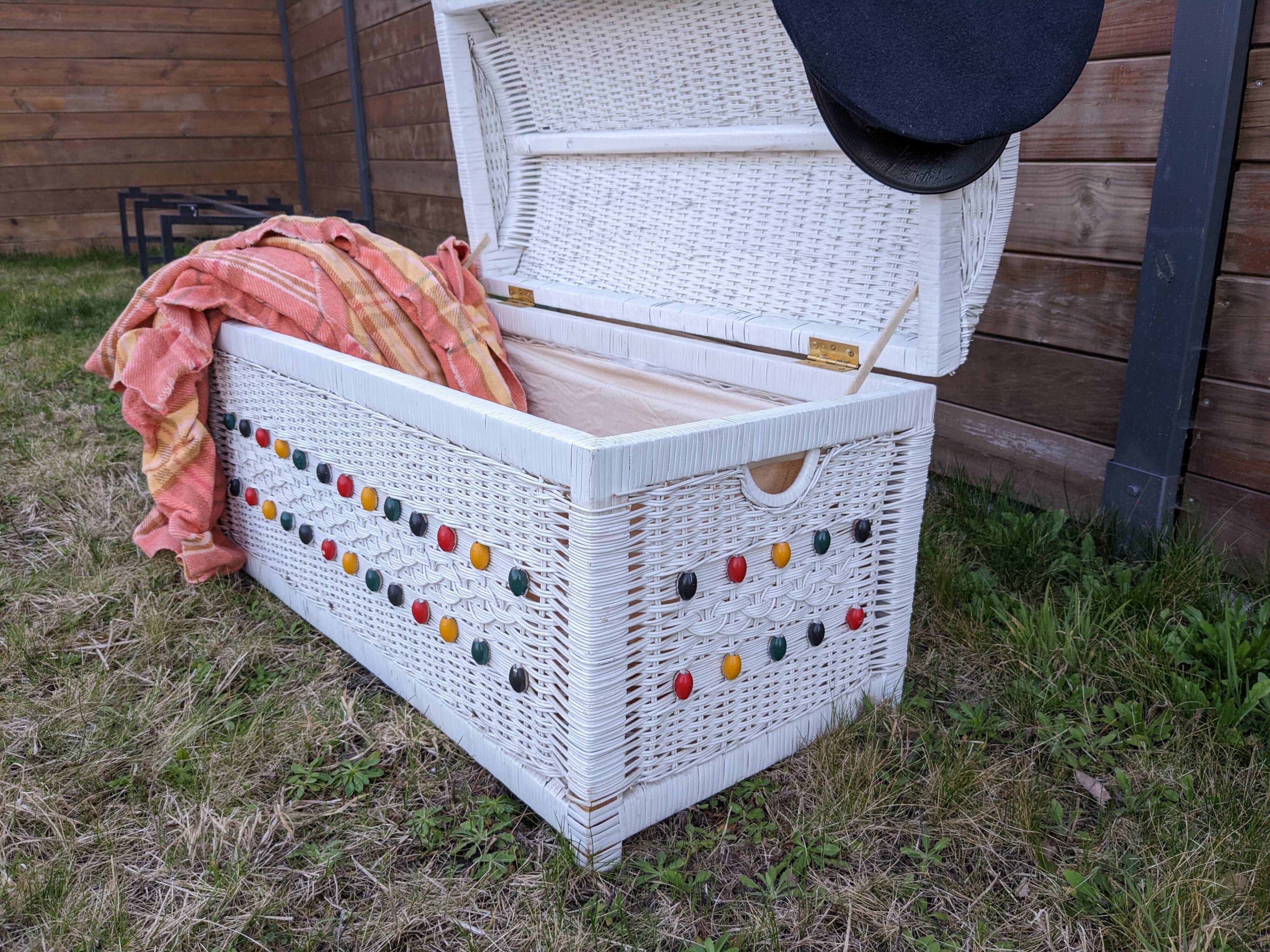 Vintage wicker chest shabby chic