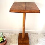 Vintage solid oak saddle plant holder