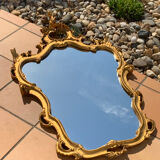 Large golden baroque style wall mirror