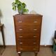 Vintage oak chest of drawers with oak veneer