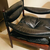 Fauteuil modèle Modus Kristian Vedel en palissandre et cuir