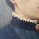 Oil on canvas portrait in an antique gilded wooden frame.