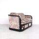 Sofa vintage en bambou 2 places avec tissu en velours floral, années 1970.