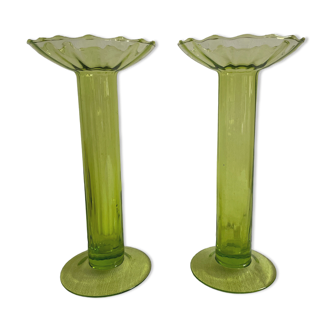 Pair of Venice crystal vases