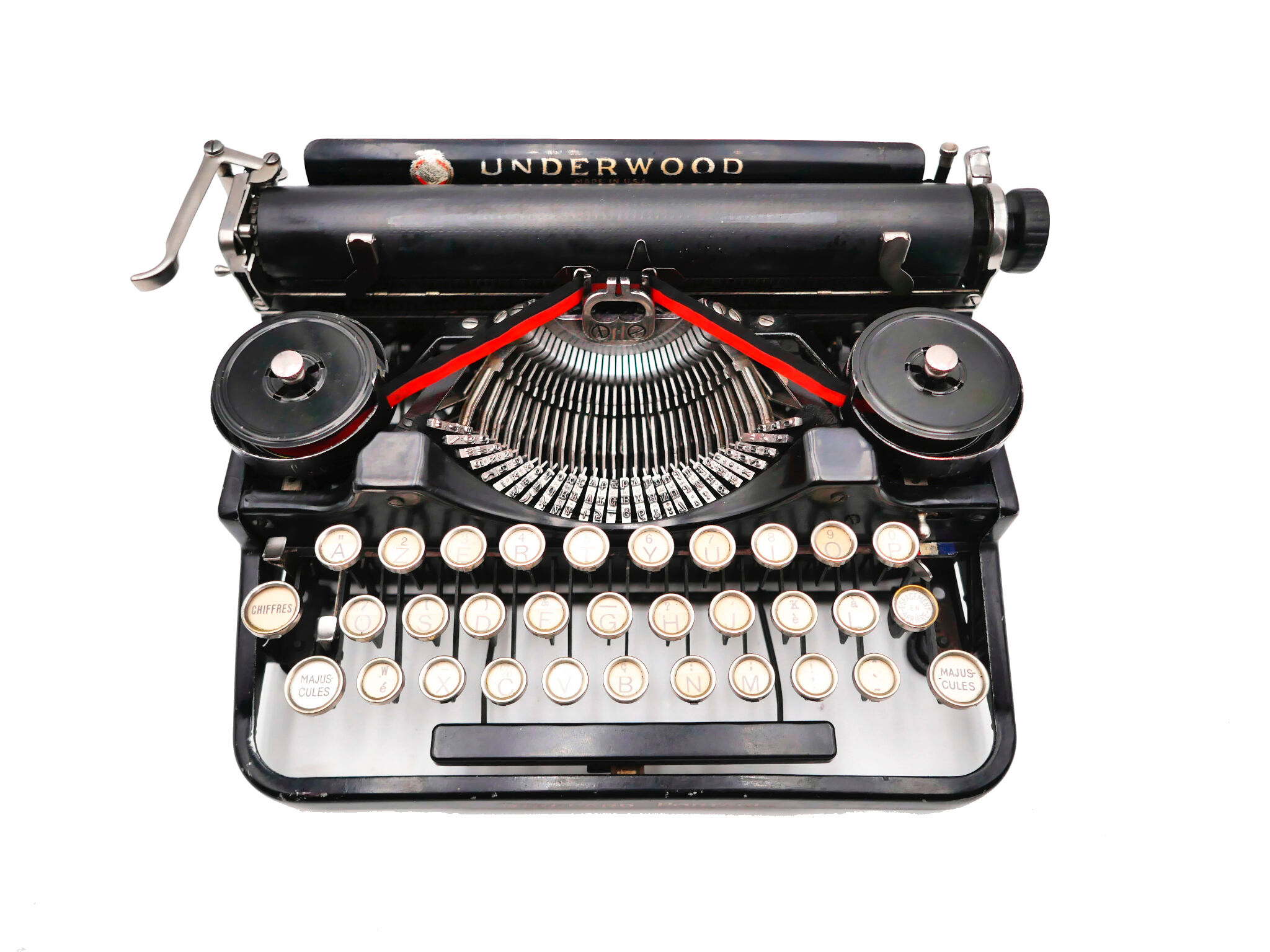 1926 new tape revised black tape underwood typewriter 3 bank
