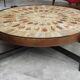 Table basse céramique Roger Capron Vallauris décor herbier