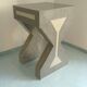 Pedestal / High side table in polished concrete – Unique artisan piece.