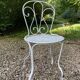 White lacquered wrought iron garden furniture set