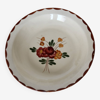 Vintage earthenware hollow serving dish Longchamp model Agen