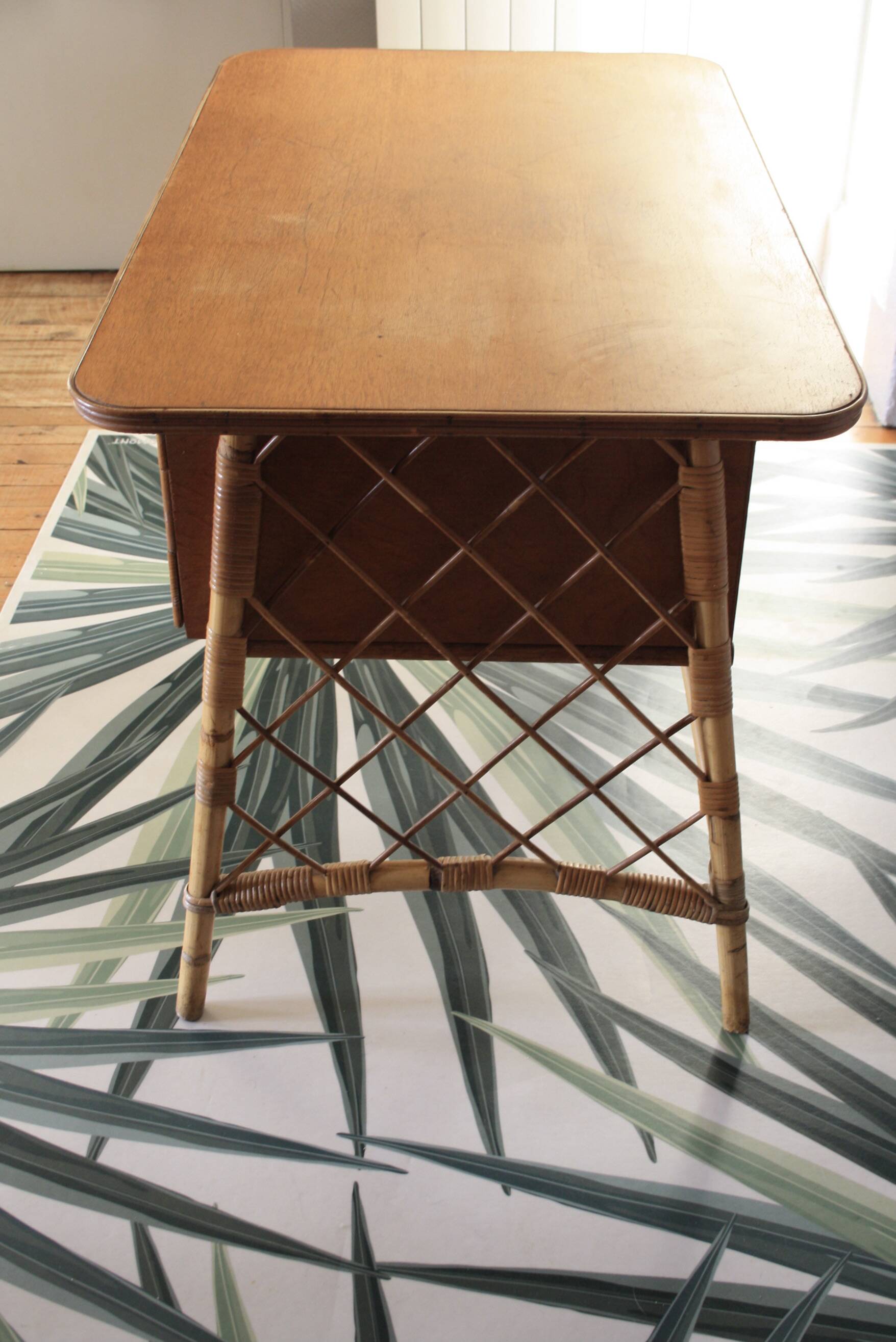 Louis Sognot desk bamboo, rattan