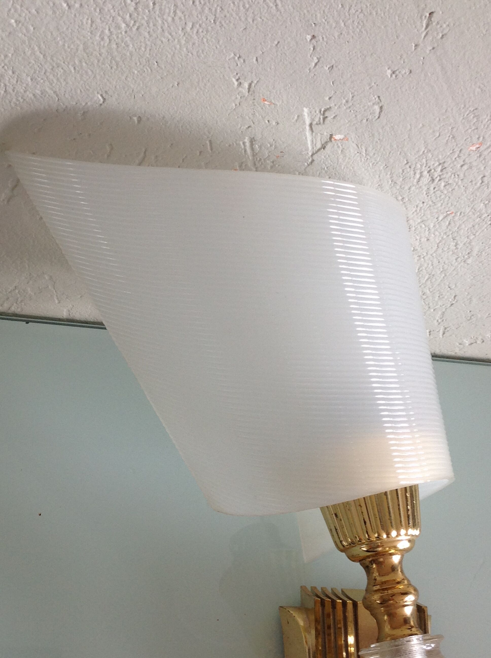 White / vintage perspex wall lamp 50s-60s