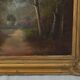 Old signed landscape painting under wood.