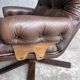 Vintage Scandinavian swivel lounge chair in leather, 1970s
