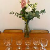 Set of 5 vintage stemmed glasses