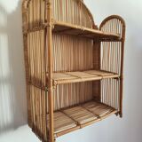 Rattan wall shelf
