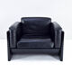 Black Leather Simone Armchair by Ufficio Progetti Gavina for Simon International