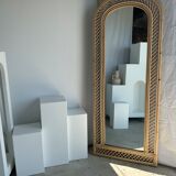 Rattan foot mirror with braces H:2m