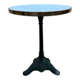 Round bistro side table in cast iron and marble