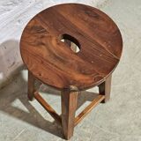 Burmese teak workshop stool
