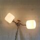 Double articulated wall light with opaline globe - 1950s/60s