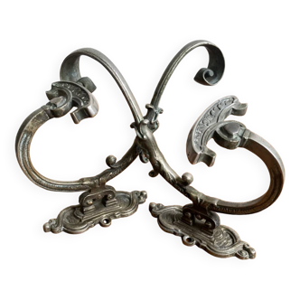 Pair of cast iron coat hooks